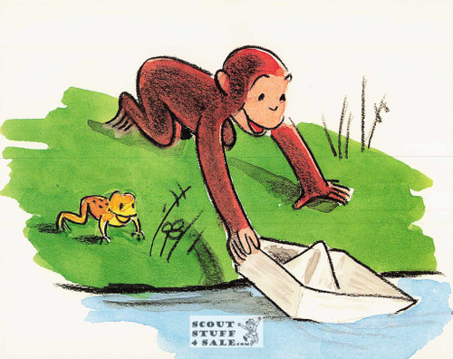 Curious George Cartoon Postcard by Classico San Francisco #228-006, 8x10"