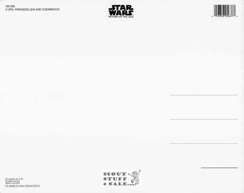 Star Wars Postcard, Leia Chewbacca C-3PO, by Classico SF #422-028, 8x10"