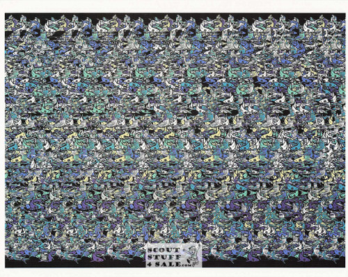 Jurassic Shark Magic Eye 3D Optical Illusion Postcard, Classico SF #528-023, 8x10"