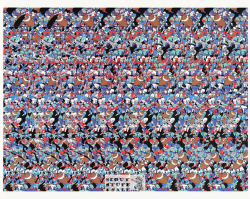 Football Magic Eye 3D Optical Illusion Postcard, Classico SF #528-024, 8x10"