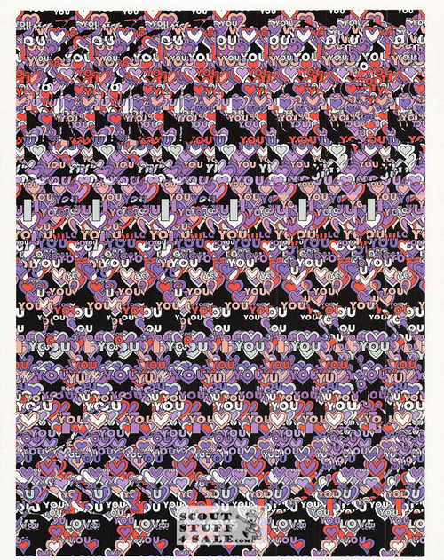 Seal with A Kiss Magic Eye 3D Optical Illusion Postcard, Classico SF #528-036, 8x10"