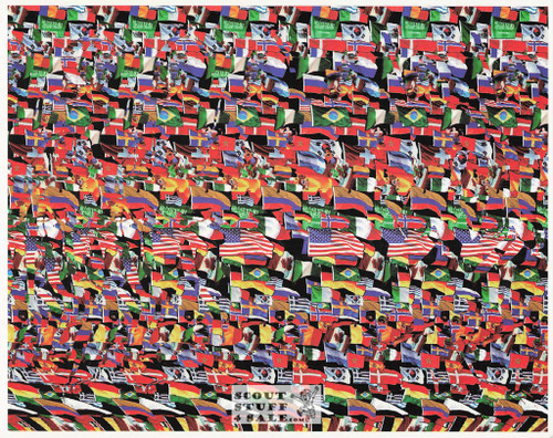 Soccer Magic Eye 3D Optical Illusion Postcard, Classico SF #528-060, 8x10"