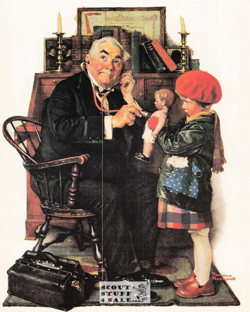 DOCTOR & THE DOLL, Norman Rockwell Artwork Postcard, Classico SF #575-012, 8x10"