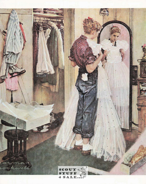 THE PROM DRESS, Norman Rockwell Artwork Postcard, Classico SF #575-017, 8x10"