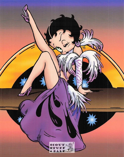 Betty Boop, Boop in her Boa, Cartoon Postcard by Classico SF #670-009, 8x10"