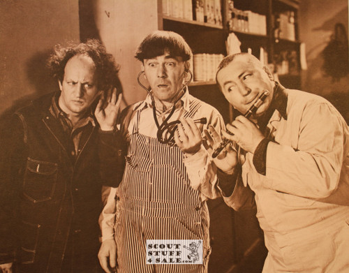 The Three Stooges Sepia Poster Postcard by Classico SF #130-148, 11x14"