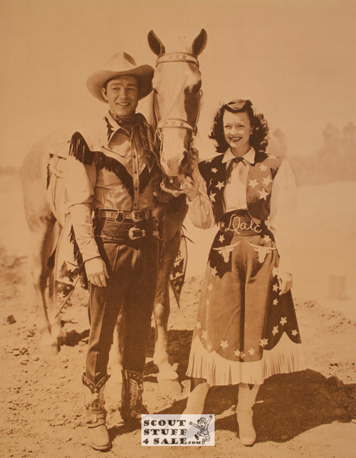 Roy Rodgers & Dale Evans Sepia Poster Postcard by Classico SF #130-173, 11x14"