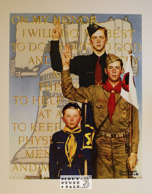I WILL DO MY BEST Boy Scout Norman Rockwell Postcard #182-082, 11x14"