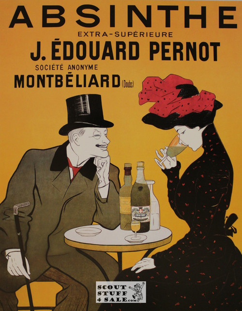 Pernot Absinthe 1902 French Advertising Poster Postcard by Classico SF #194-509, 11x14"