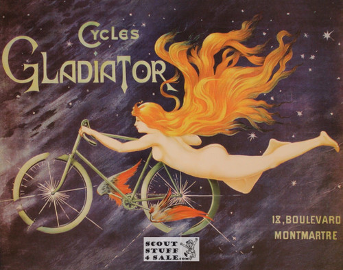 Cycles Gladiator 1895 French Advertising Poster Postcard by Classico SF #194-511, 11x14"