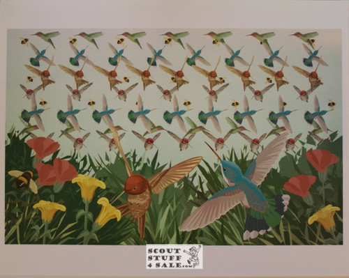 Birds and Bees Magic Eye 3D Optical Illusion Poster Postcard, Classico SF #536-018, 11x14"