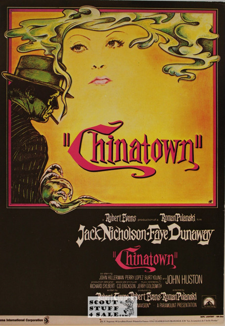 Nicholson/Dunaway Chinatown Vintage French Movie Poster, Editions Nugeron #E67, 11x15.25"
