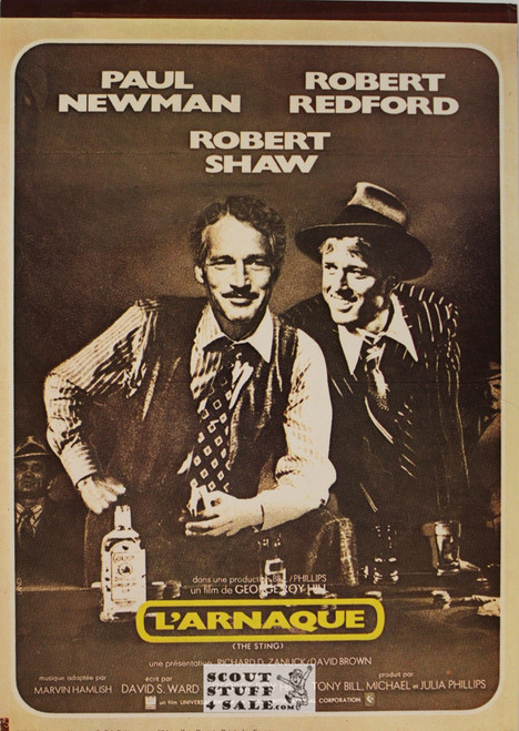 The Sting Redford & Newman Vintage French Movie Poster, Editions Nugeron #E83, 11x15.25"