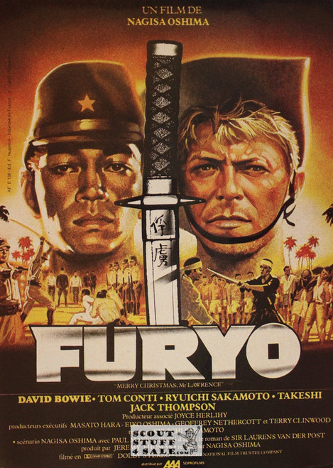 Furyo David Bowie Vintage French Movie Poster, Editions Nugeron #E138, 11x15.25"