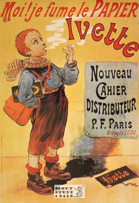 Ivette Cigarettes 1900's Ad Vintage French Poster, Editions Nugeron, 11x15.25"
