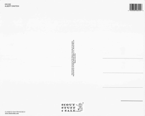 Albert Einstein Postcard by Classico SF #220-322, 8x10"
