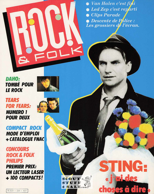 Rock & Folk Cover Sting 8x10" French Poster by Editions Nugeron #G24