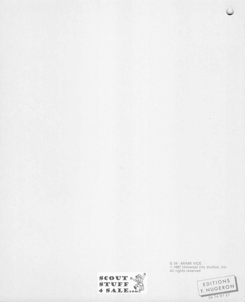 Miami Vice 8x10" French Poster by Editions Nugeron #G34, hole punched in corner