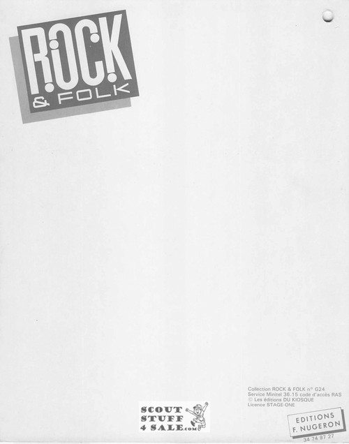 Rock & Folk Cover Sting 8x10" French Poster by Editions Nugeron #G24, hole punched in corner