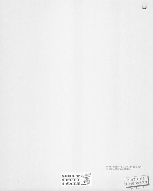 Robert Smith The Cure 8x10" French Poster by Editions Nugeron #G31, hole punched in corner