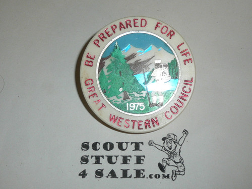 1975 Great Western Council Be Prepared for Life Plastic Neckerchief Slide, By Torchy Plastics
