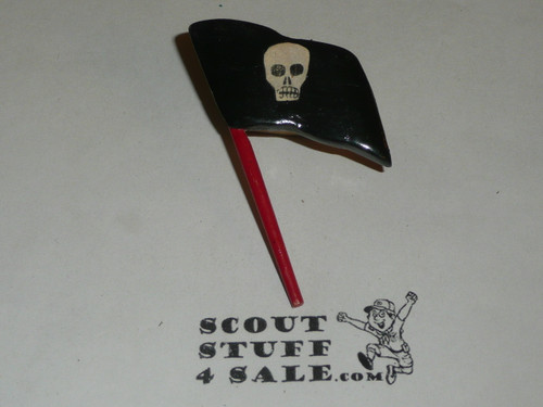 Carved Wood Pirate Flag Neckerchief Slide