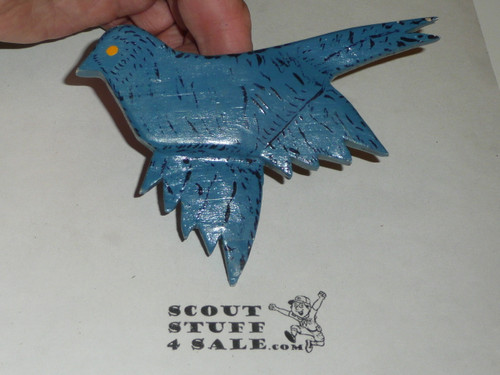 Blue Bird Wood Neckerchief Slide