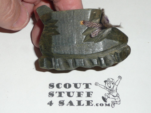 Carved Wood Hiking Boot Neckerchief Slide