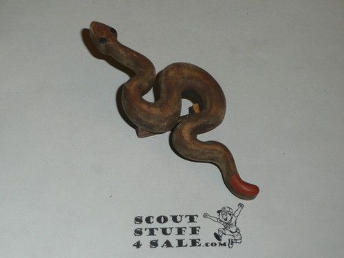 Wood Carved Snake Neckerchief Slide