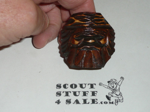 Wood Carved Monster Face Neckerchief Slide