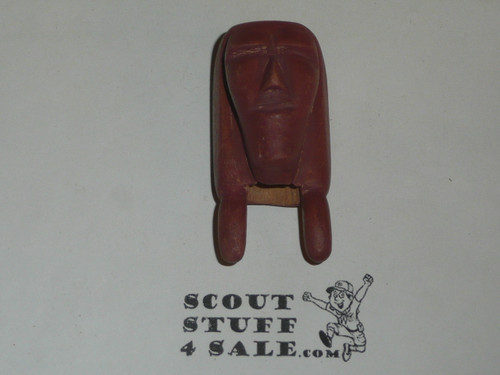 Wood Carved Indian Brave Neckerchief Slide