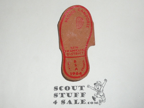 1964 Philadelphia Council Ben Franklin District Patrol Camporee Leather Neckerchief Slide