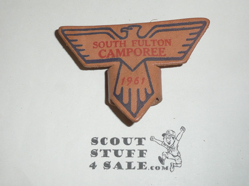 1961 South Fulton Camporee Leather Neckerchief Slide