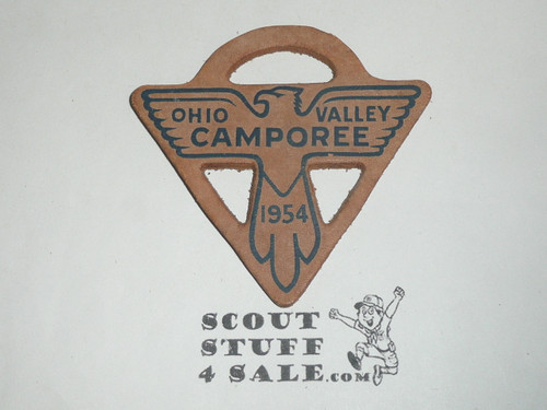 1954 Ohio Valley Council Camporee Leather Neckerchief Slide