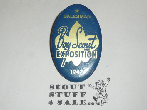 1947 Boy Scout Exposition Salesman Metal Neckerchief Slide