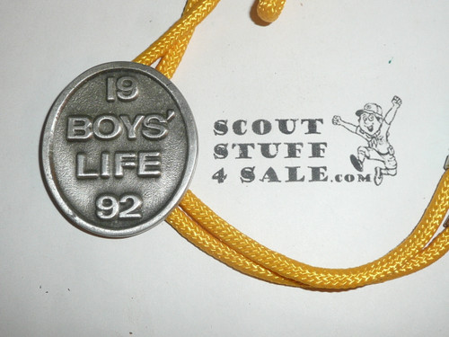 1992 Boys' Life Cast Metal Bolo Tie