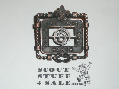 Circle B Scout Ranch Cast Bronze Neckerchief Slide, Old Baldy Council