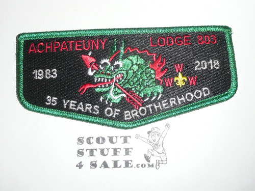 Order of the Arrow Lodge #498 Achpateuny 35th Anniversary Flap Patch