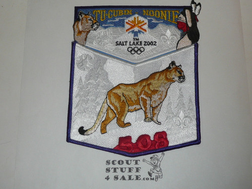 Order of the Arrow Lodge #508 Tu-Cubin-Noonie 2002 Winter Olympics 2-piece Flap Patch Set