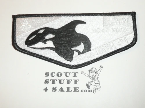 Order of the Arrow Lodge #194 Orca s12 2002 NOAC Flap Patch