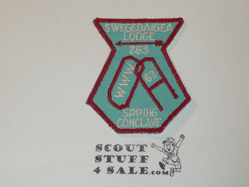 Order of the Arrow Lodge #263 Swegedaigea 1963 Conclave Patch