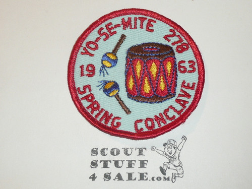 Order of the Arrow Lodge #278 Yo-Se-Mite 1963 Spring Conclave Patch