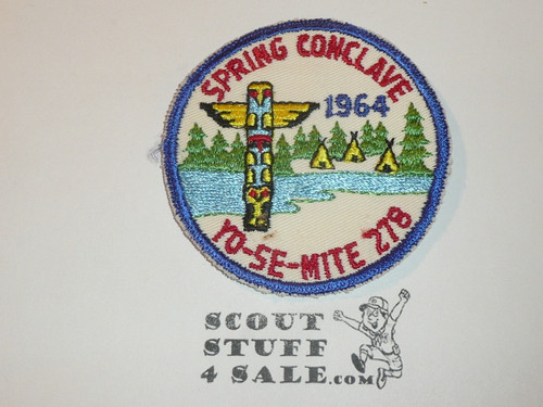 Order of the Arrow Lodge #278 Yo-Se-Mite 1964 Spring Conclave Patch