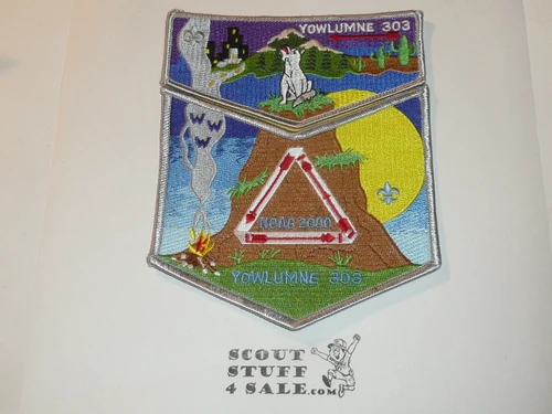 Order of the Arrow Lodge #303 Yowlumne 2000 NOAC 2 Piece Flap Patch Set