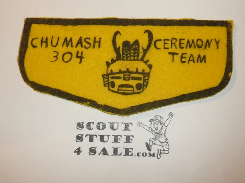 Order of the Arrow Lodge #304 Chumash f2 Felt Ceremony Team Flap Patch