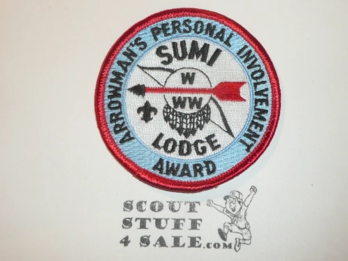 Order of the Arrow Lodge #342 Sumi r1 Arrowman's Personal Involvement Award Patch