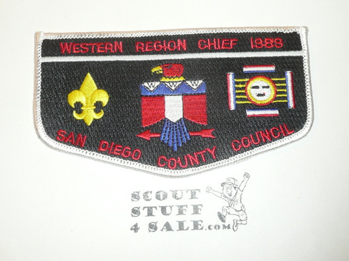 Order of the Arrow Lodge #436 Ashie s23 1988 Western Region Chief Flap Patch - Scout