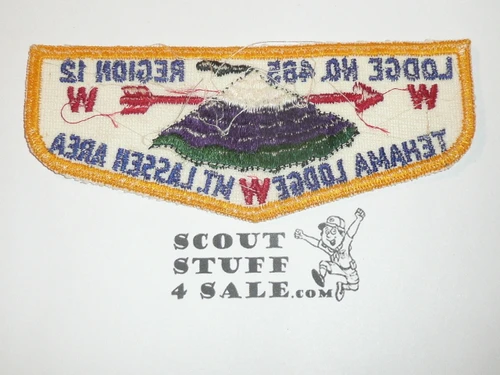 Order of the Arrow Lodge #485 Tehama f1 First Flap Patch, dark green