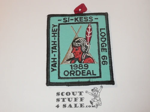 Order of the Arrow Lodge #66 Yah-Tah-Hey-Si-Kess 1989 Ordeal Patch - Boy Scout