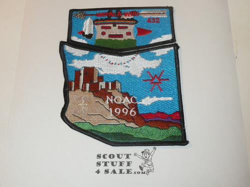 Order of the Arrow Lodge #432 Wipala Wiki 1996 NOAC 2 Piece Flap Patch Set